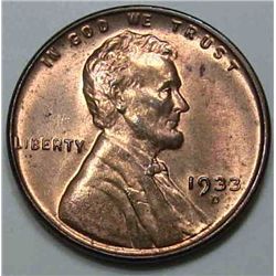 1933-D Lincoln Cent MS-63 Red