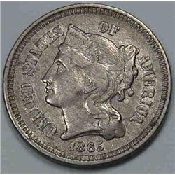 1865 3 Cent Nickel Choice XF