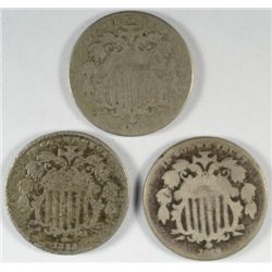3 SHIELD NICKELS AG (69,82,83)