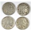 Image 1 : 4-1917 BUFFALO NICKELS GRADING SET (GOOD, VG, FINE, XF)