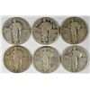 Image 1 : 6 DIFFERENT STANDING LIBERTY QUARTERS (25,26-D,27,27-D,28,28-D) GOOD VG