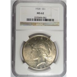 1928 PEACE DOLLAR NGC MS62
