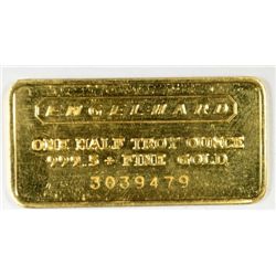 1/2 OZT 999.5 ENGELHARD GOLD BAR "RARE"