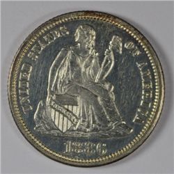 1886 SEATED DIME PROOF 65 CAMEO! WOW! LOOK AT THIS COIN! FROM AN ESTATE!