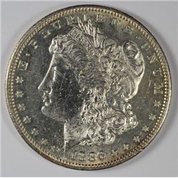 1886-S MORGAN DOLLAR MS62+ BLAST WHITE