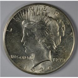 1934-D PEACE DOLLAR MS64+ BLAST WHITE