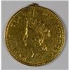 Image 1 : 1855 T-2 GOLD DOLLAR XF-AU DAMAGED ON RIM, EX-JEWELRY, SAVE!