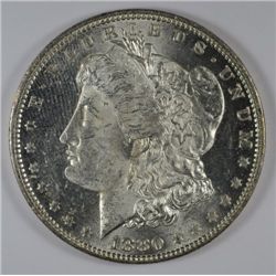 1880-O MORGAN SILVER DOLLAR, MS-63+  BLAST WHITE