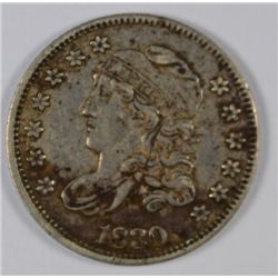 1830 BUST HALF DIME, XF+ ORIGINAL