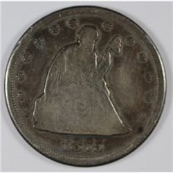 1875-CC 20 CENT PIECE, VG  ORIGINAL AND RARE