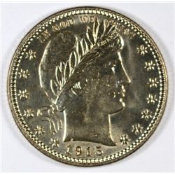 1915-D BARBER HALF DOLLAR, MS-65  GEM, WHITE
