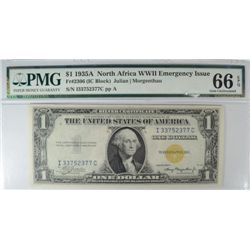 1935A NORTH AFRICA $1 SILVER CERT. PMG 66 EPQ