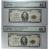 Image 1 : 2-1929 $100 CONSECUTIVE NATIONAL CLEVELAND, OH PMG 65 &66 EPQ