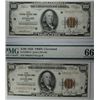 Image 2 : 2-1929 $100 CONSECUTIVE NATIONAL CLEVELAND, OH PMG 65 &66 EPQ