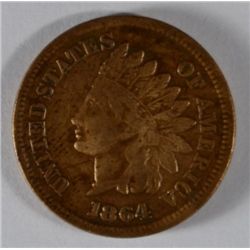 1864-L INDIAN HEAD CENT, FINE+