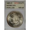 Image 1 : 1885-O MORGAN DOLLAR ACG MS65 BLAST WHITE