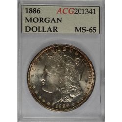1886 MORGAN DOLLAR ACG MS65 GEMMY!