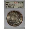 Image 1 : 1886 MORGAN DOLLAR ACG MS65 GEMMY!