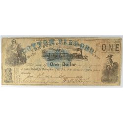 1862 $1.00 MISSISSIPPI "BLUE" COTTON PLEDGE