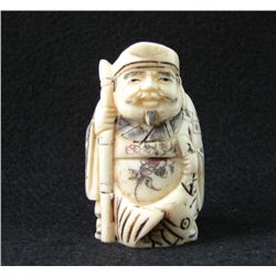 Handcarved Ox Bone Netsuke Figure