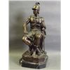 Image 1 : A bronze figure of a seated warrior with sword by