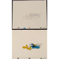 Art Cel Drawing Donald Duck Disney Fell Orig Animation