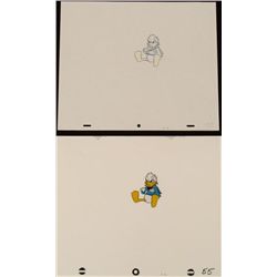 Donald Duck Orig Cel Drawing Animation Moping Art