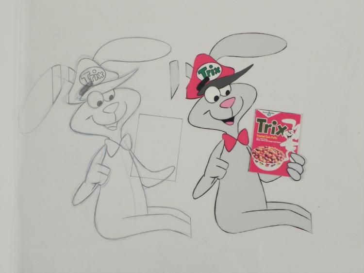 Cereal Box Orig Production Trix Cel Drawing Rabbit Art