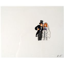 Pointing Finger Bride and Groom Cel Animation Original