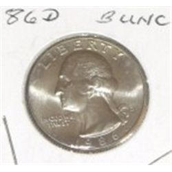 1986 D  Quarter  BU  **