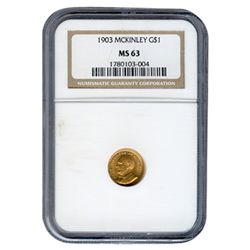 Certified $1 Gold Commemorative McKinley 1910 XF40 NGC