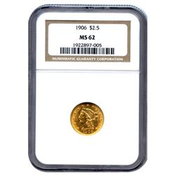 Certified US Gold $2.5 Liberty MS62