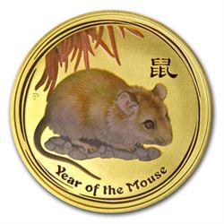 2008 1/2 oz Gold Lunar Year of the Mouse (Series 2) (Co