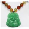 Image 2 : MULTICOLOR JADE CHINESE GOOD LUCK CHARM BUDDHA NECKLACE