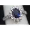 Image 1 : 14K GOLD OVAL BLUE SAPPHIRE AND DIAMOND RING