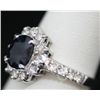 Image 2 : 14K GOLD OVAL BLUE SAPPHIRE AND DIAMOND RING