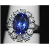 Image 1 : 14K GOLD OVAL TANZANITE AND DIAMOND RING