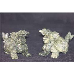 JADE CHINESE BABY DRAGON FIGURINES