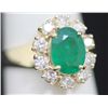 Image 1 : 14K GOLD OVAL EMERALD AND DIAMOND RING