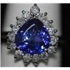 Image 1 : 14K GOLD PEAR CUT TANZANITE AND DIAMOND RING