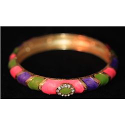 MULTICOLOR AND CZ BRASS BANGLE