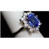 Image 2 : 14K GOLD OVAL TANZANITE AND DIAMOND RING