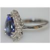 Image 2 : 14K GOLD PEARCUT TAZANITE AND DIAMOND RING