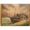 Image 2 : Oil on Canvas Docked Steam Yacht 19th C European