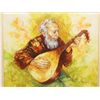 Image 2 : Oil on Canvas Bearded Man Playing a Lute