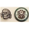 Image 1 : Nazi Skull Pin and 50 Year Hunting Anniversary Pin