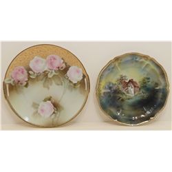 2 R.S Prussia Germany Hand Painted Plates