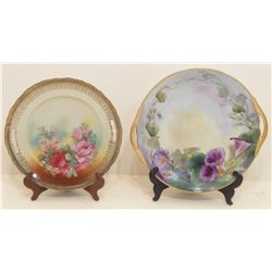 2 Hand Painted Porcelain Plates
