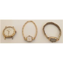 Lot of 3 Wristwatches Hamilton, Elgin, Bouchard