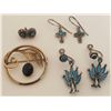 Image 1 : Lot of Silver & Turquoise Earrings and GF Pin